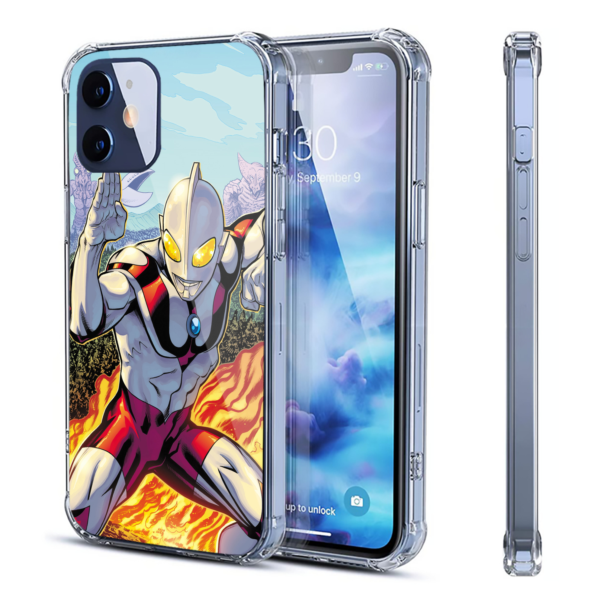 （画像用） ウルトラマン Ultraman 【iPhone 12シリーズ対応】透明スマホケース（クリアソフトケース）